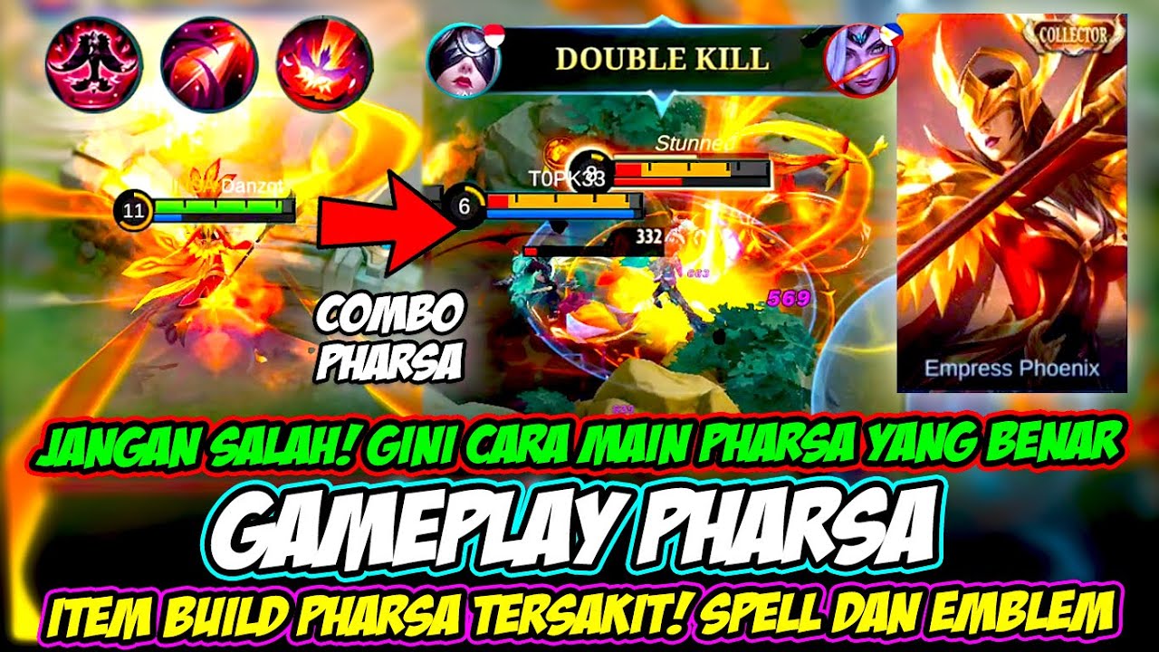 CARA MAIN & SKILL COMBO PHARSA❗ ITEM & BUILD PHARSA TERSAKIT 2023❗ TUTORIAL & GAMEPLAY PHARSA
