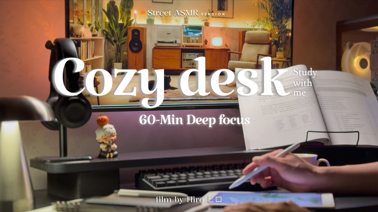 No Music. No Breaks. Just Focus. 🔥 60-Min Study With Me | Fireplace Sounds