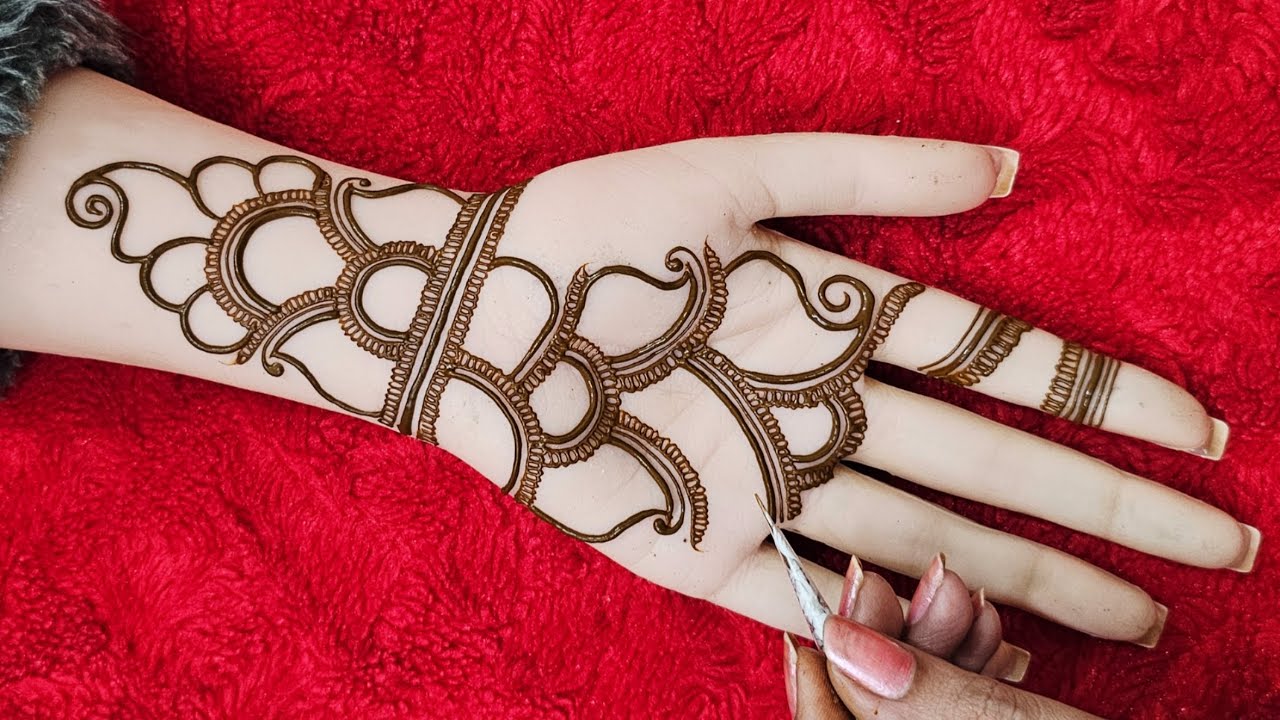 मेहंदी लगाने का सबसे आसान तरीका | Very easy & beautiful mehndi design | Simple arabic mehandi hand