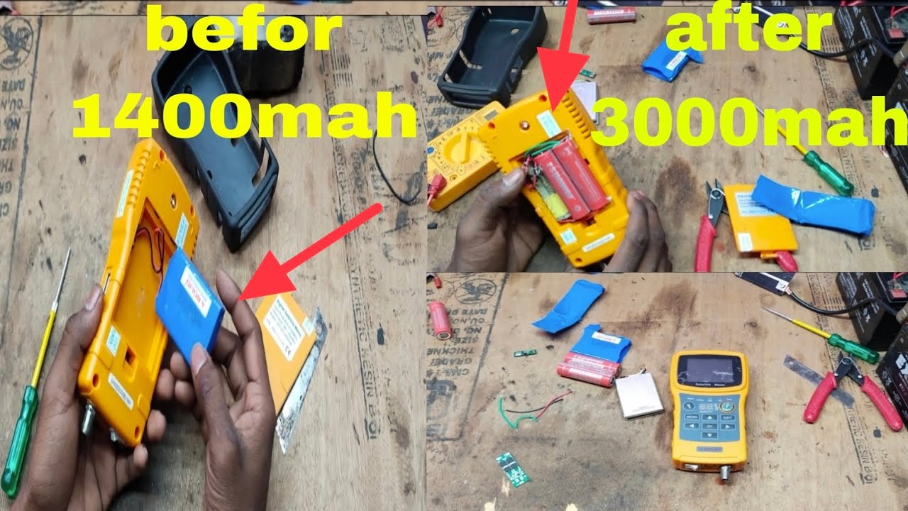 solid sf-720 digital satellite db meter battery problem solution  new 3000mah li-ion battery install