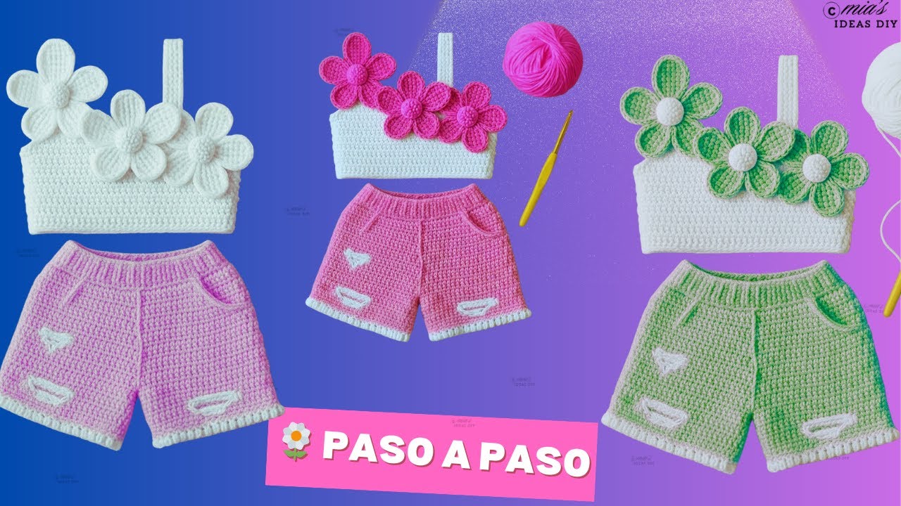 Conjunto a Crochet para Niña 👧✨ Fácil y Hermoso | Paso a Paso” #diycrochet #hechoamano #parati