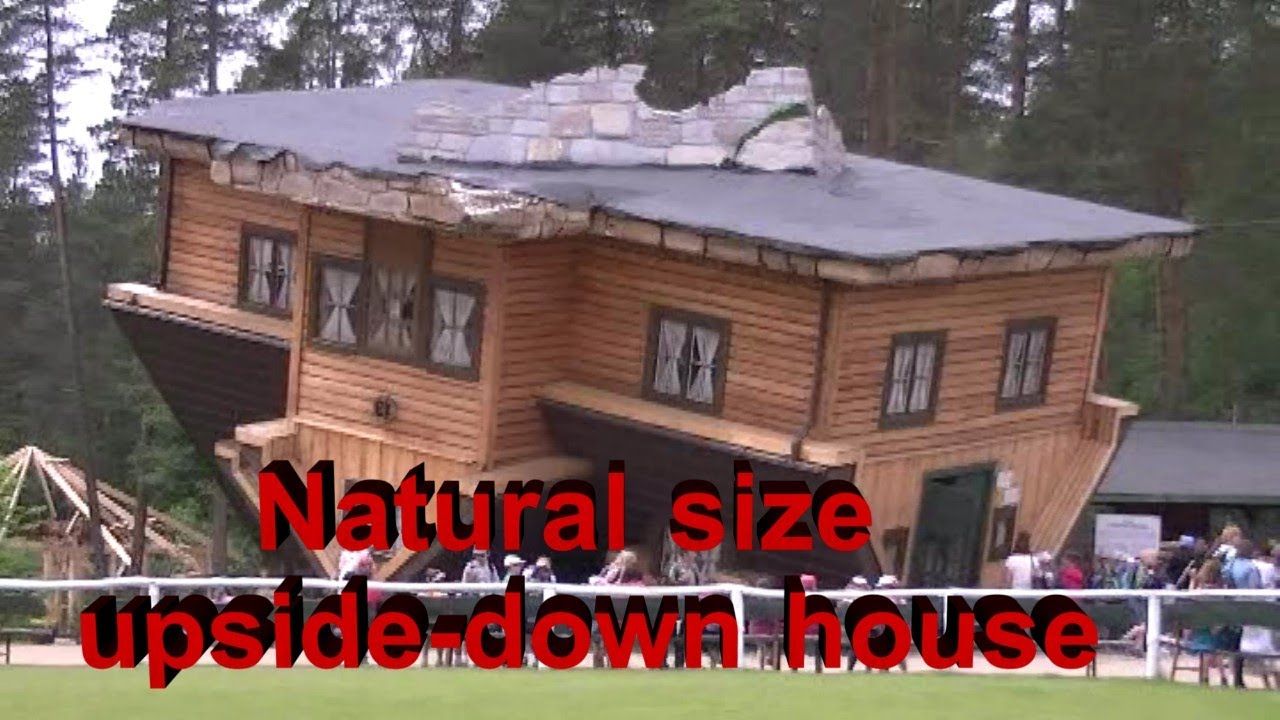 Natural size upside-down house- Szymbark in Poland