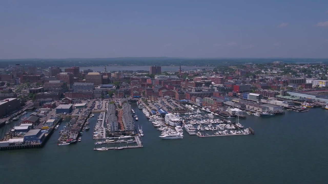 Maine Portland 4k, USA, Drone Footage From Above, A Travel Tour UHD