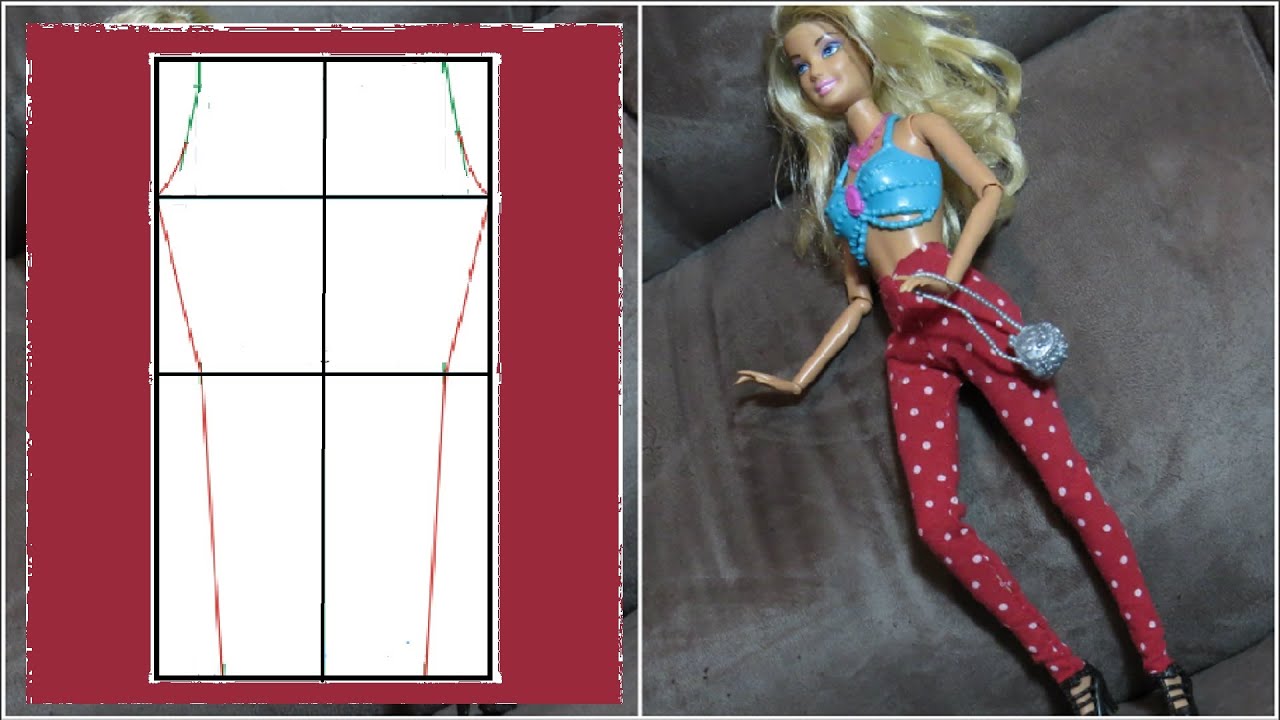 Molde de Calça para Barbie DIY
