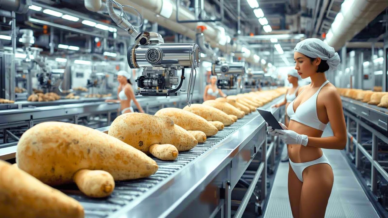 Inside China's Mega Factory: Making Cassava Flour from Start to Finish