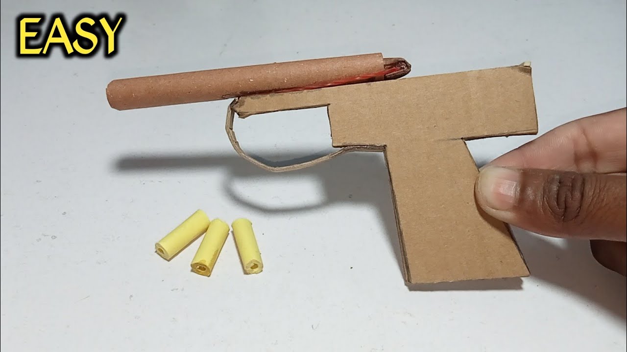 How To Make A Simple Cardboard GUN with Cardboard At Home