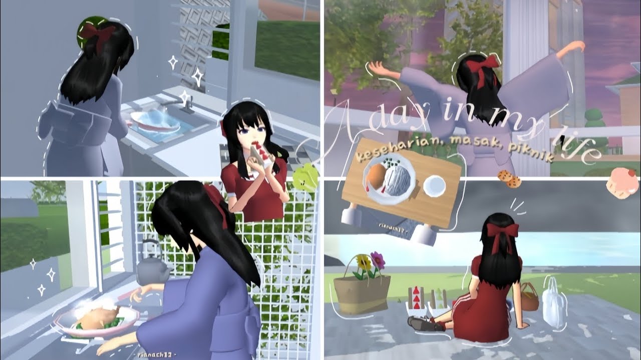 ⋆ ˚｡୨୧ A day in may life ☁ ll aesthetic ☁ Sakura school simulator ☁ɞ˚˙🍒