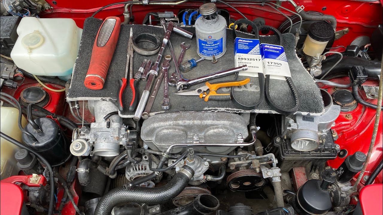 Part 2. 1990-2005 Mazda Miata Alternator and Power Steering belt replacement.