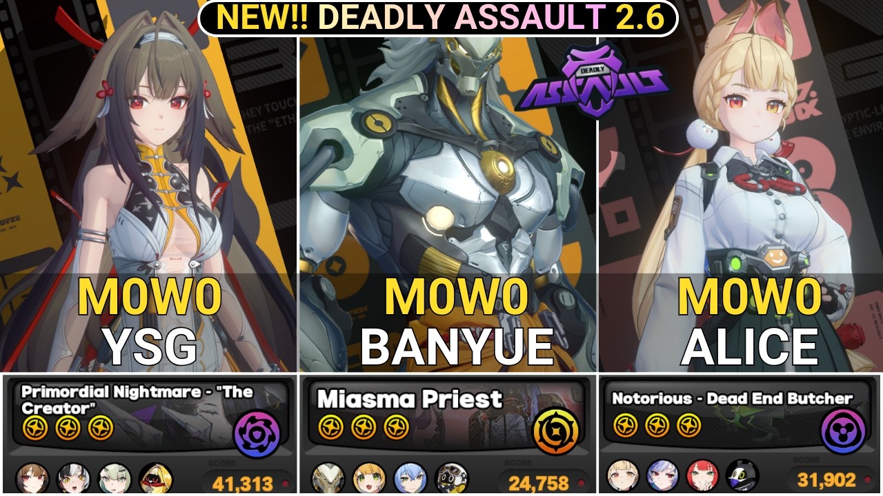 NEW DA RESET! M0W0 YSG & Banyue & Alice Showcase | NEW Deadly Assault Zenless Zone Zero 2.6