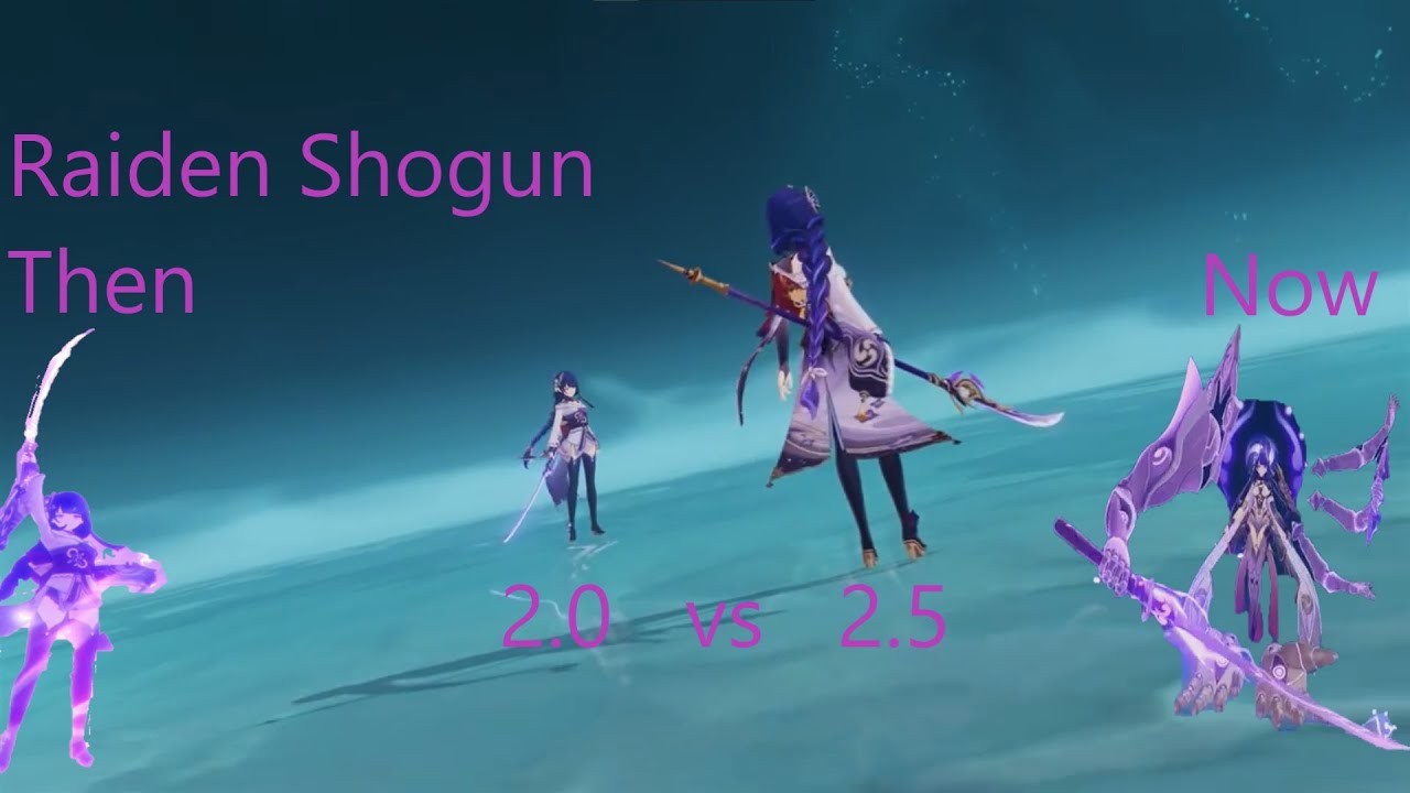 Boss Fight Raiden Shogun then and now, version 2.0 VS 2.5