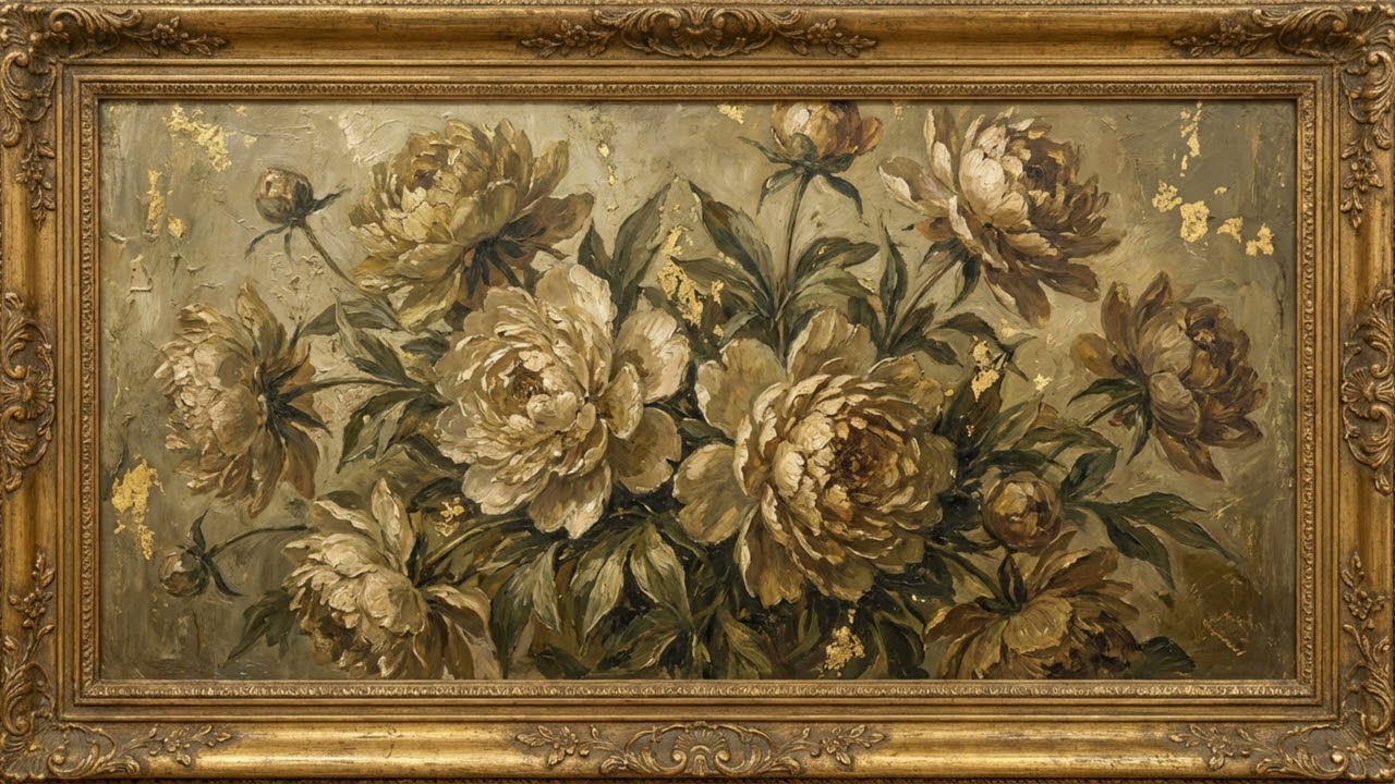 Golden Abundance Bloom | Luxury Manifestation TV Art Frame | Calm & Prosperity