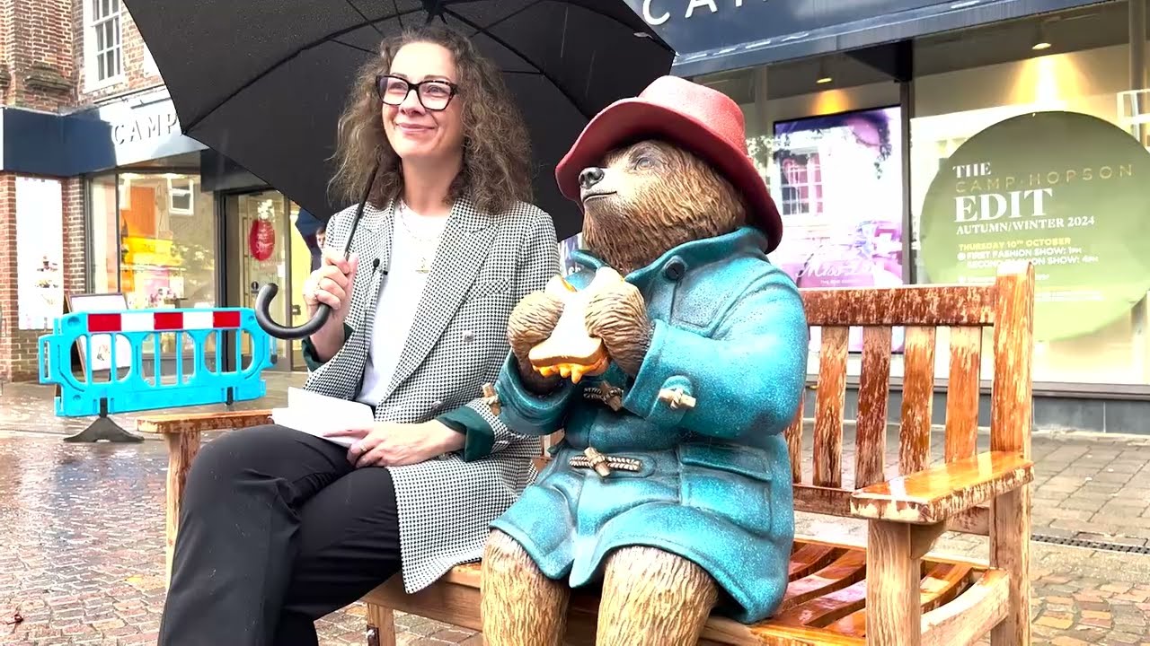 Bear-y special statue in Newbury as part of Paddington Visits