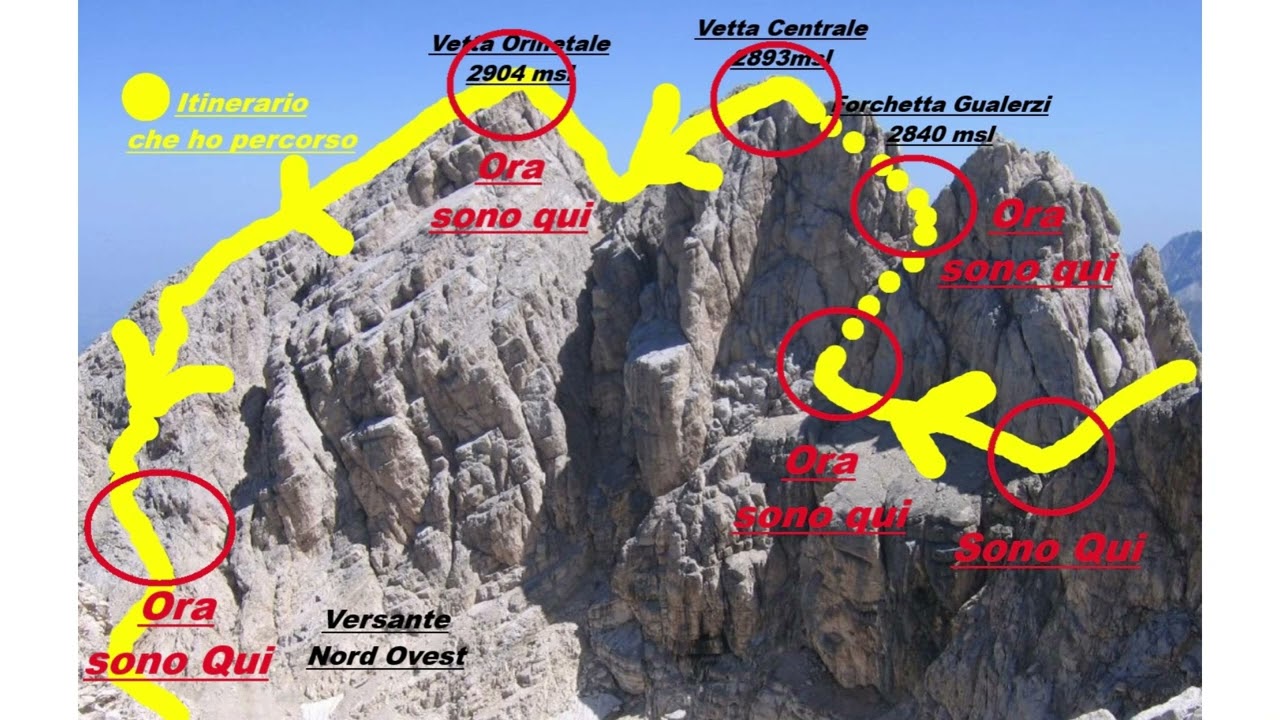 Gran Sasso. 5 Ferrate in un giorno, in solitaria. Gran Sasso  5 via ferratas in one day, alone.
