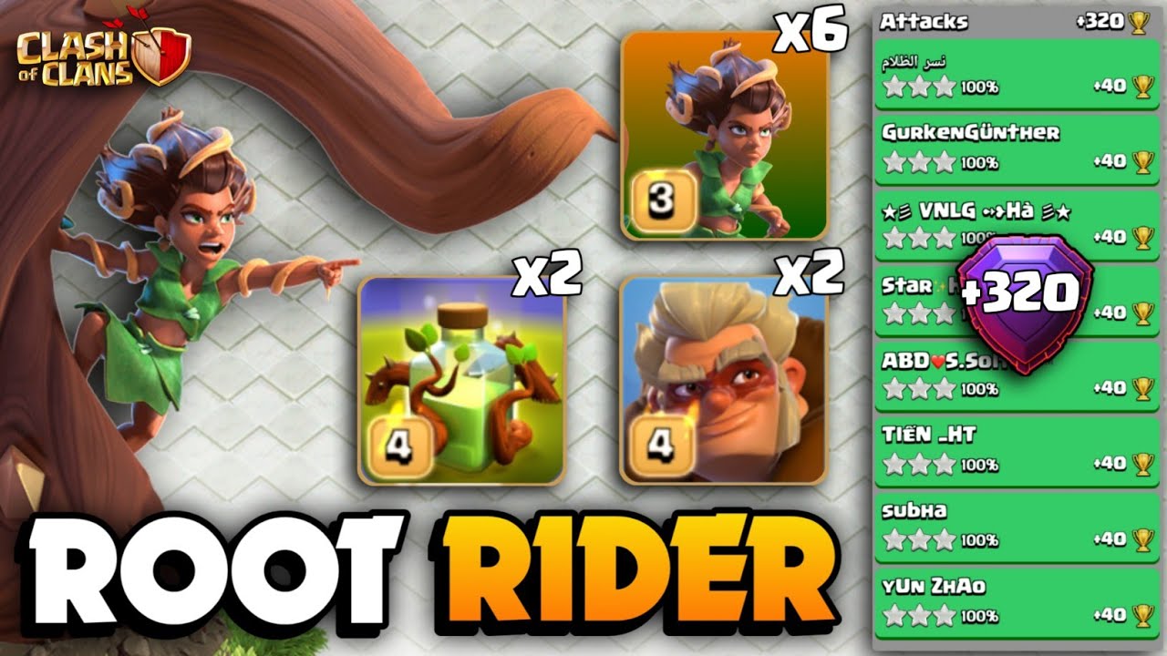 +320 EASILY Get 3 Stars🔴ROOT RIDER DRUID Spam With Overgrowth 🔴TH16 Attack Strategy🔴Clash Of Clans