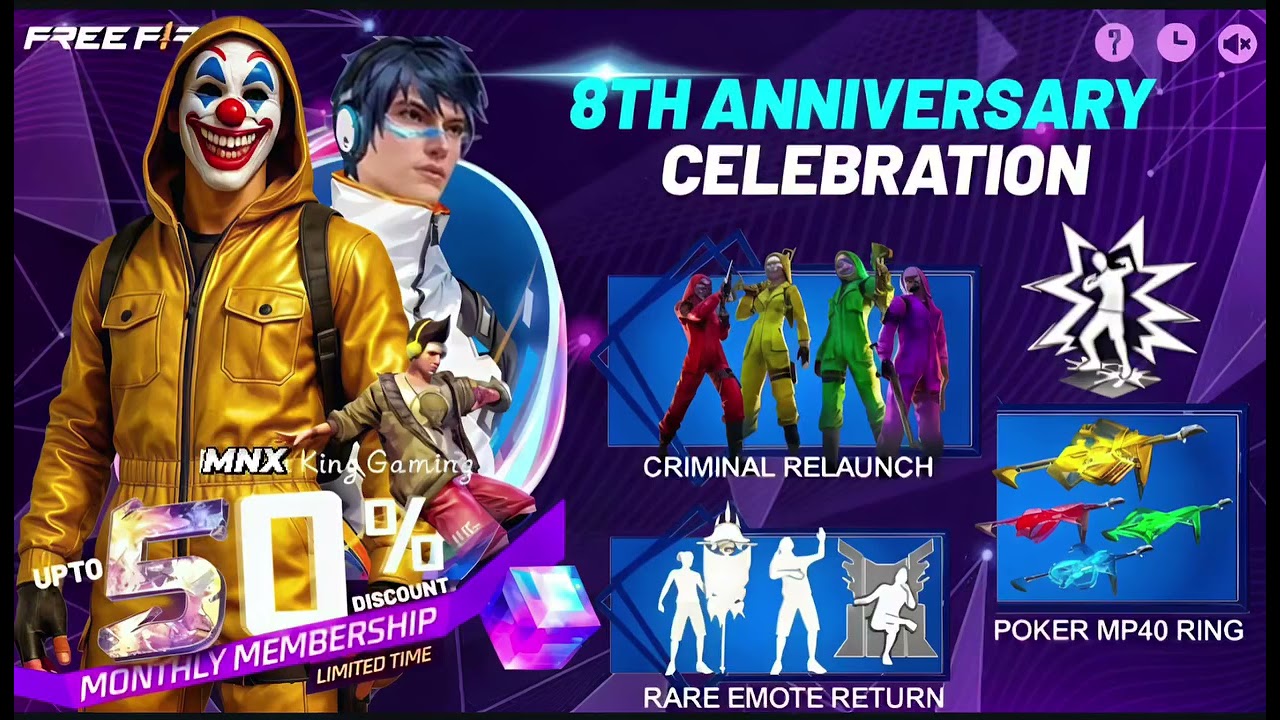 8Th Anniversary celebration 🎊 || FREE FIRE MAX 2025 EVENT
