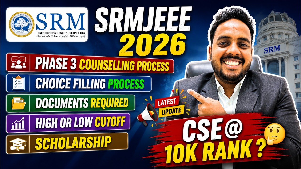 SRMJEEE Result 2026 out 🥳 | SRM Counselling Process 2026 | CSE @ 10k Rank ?| SRM Choice Filling 2026