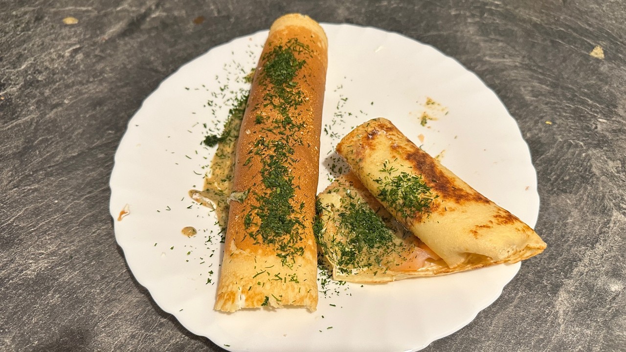 Lachs-Honig-Senf-Dille-Frischkäse-Palatschinken