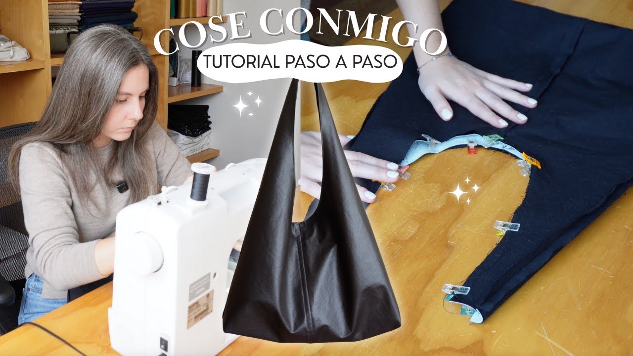 Tutorial de confección | Bolso hombro de vinipiel fácil | Patrón digital a descargar