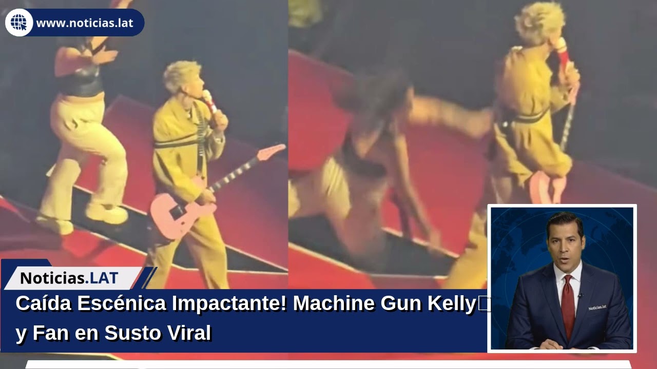 ¡Caída Escénica Impactante! Machine Gun Kelly y Fan en Susto Viral