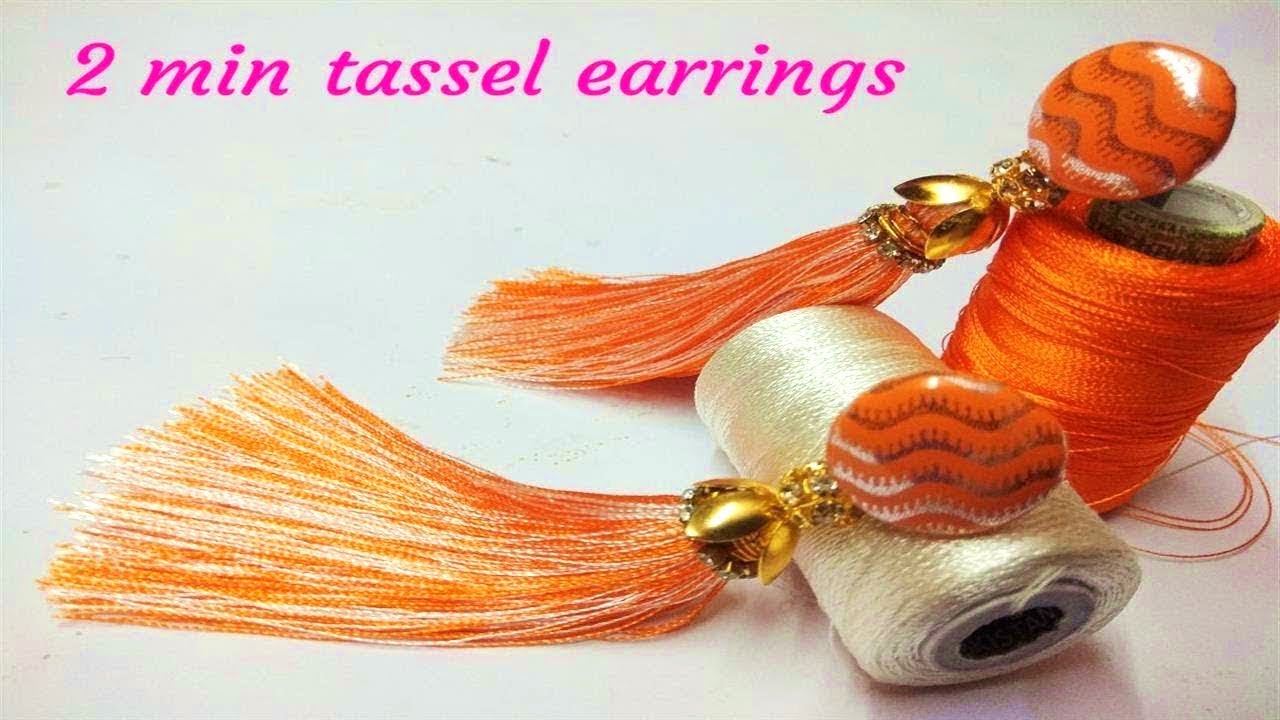 Tassel earrings | How to make silk thread Tassel earrings at home | step by step | jewellery making
