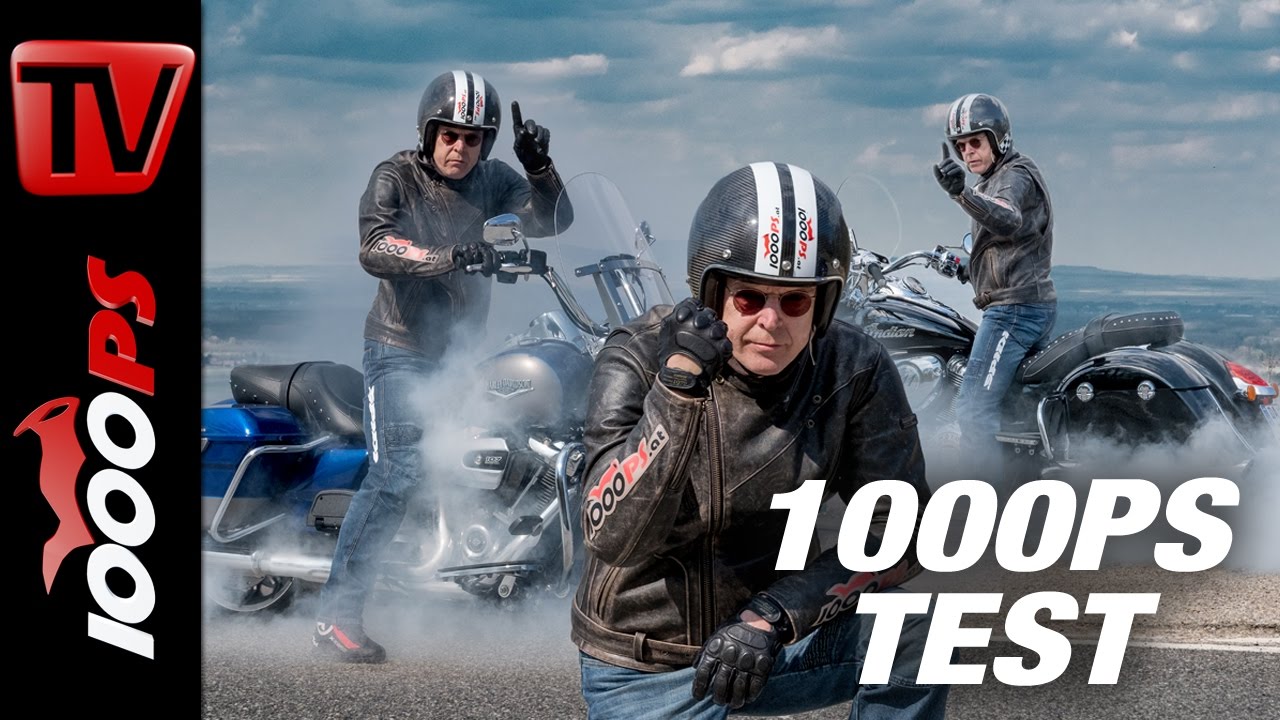 1000PS Test - Harley-Davidson Road King vs. Indian Springfield 2017 - ENGL Subs