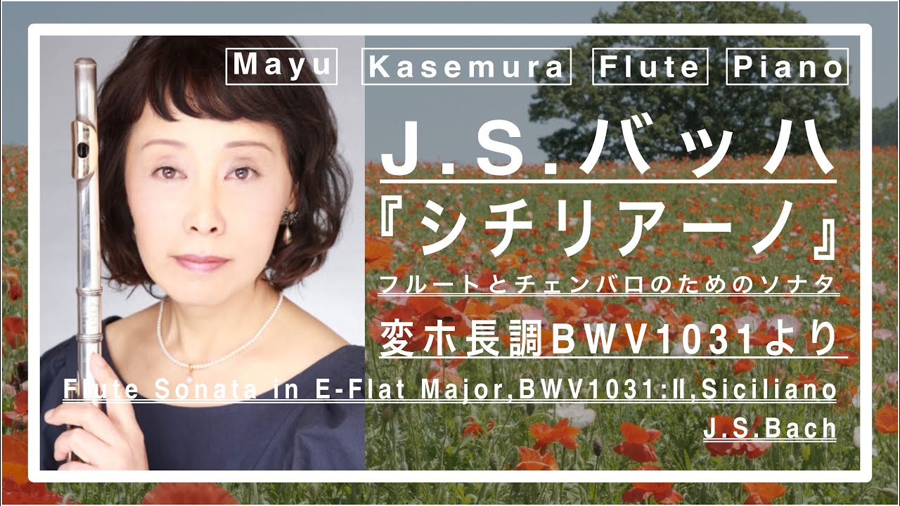 【フルート名曲演奏】Flute Sonata in E-Flat Major  /  BWV 1031  /  Siciliano   /  シチリアーノ   /  バッハ
