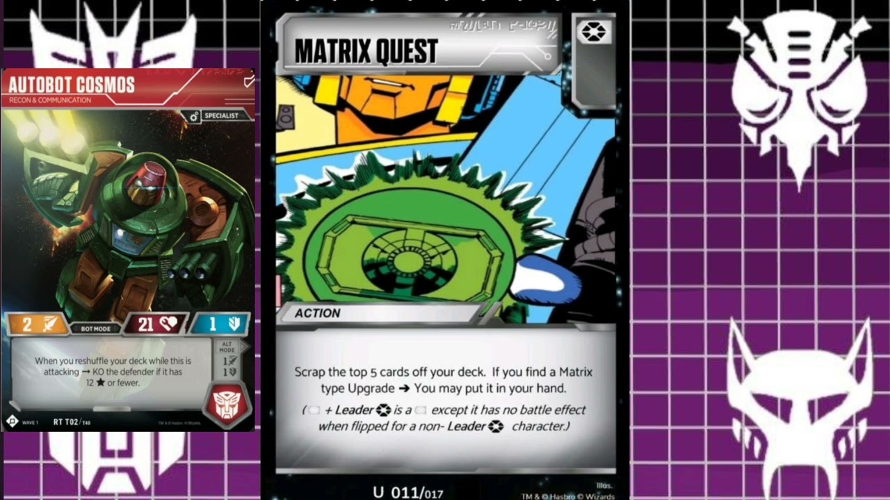 Transformer TCG older card adjustments.