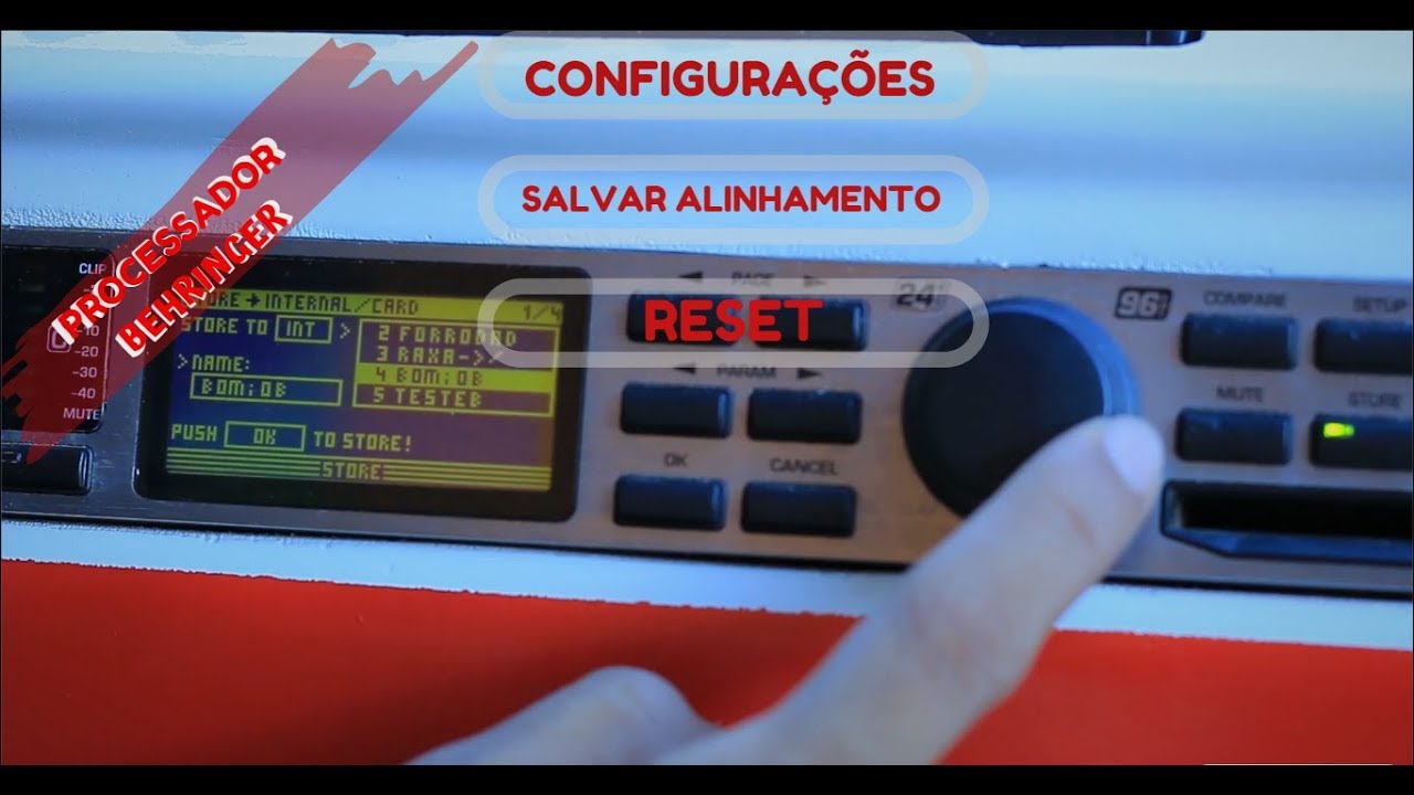 Processador Behringer DCX 2496 Configurações , Reset e Salvar alinhamento/ CHIKIM SOM