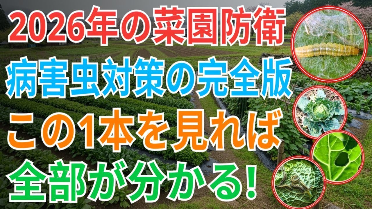 【絶対失敗しない】【2026年 家庭菜園の病害虫対策 決定版！】見ないと損する、これ1本で全てが分かる♪初心者でも簡単に収穫量が増える完全マニュアル