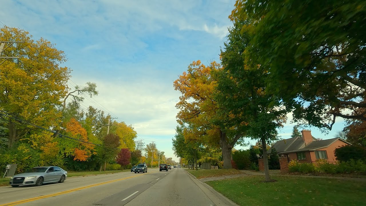 4K Fall Driving Chicago Suburbs | Glenview | Wilmette | ASMR