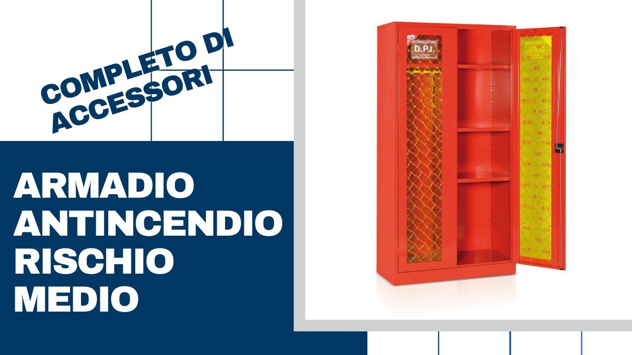 Armadio antincendio completo di accessori