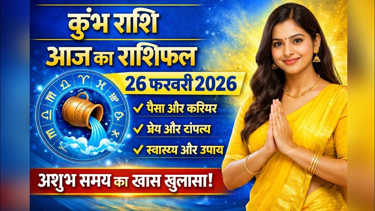 कुंभ राशि 26 फरवरी 2026 राशिफल | Kumbh Rashifal 26 February 2026 | Aquarius Horoscope Today Hindi