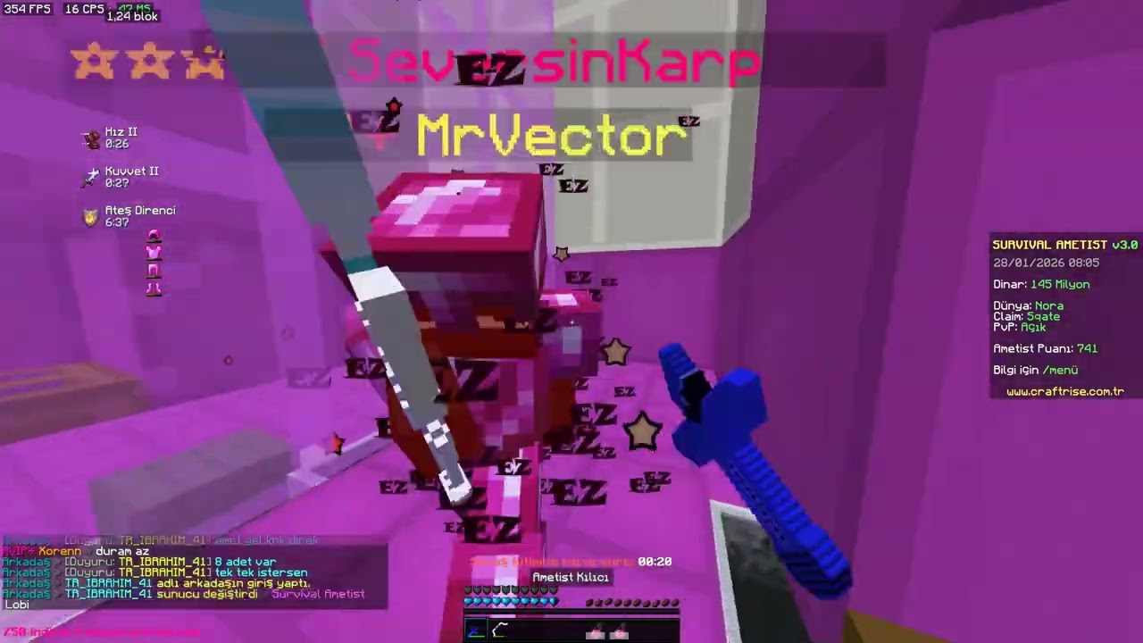 CraftRise Ametist Nether PVP Kral Zehir kesme İzleee