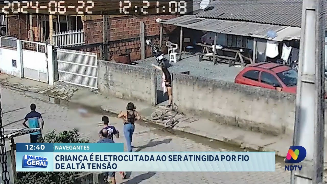 Criança é eletrocutada por fio de alta tensão em Navegantes