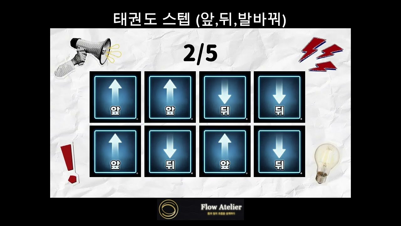 태권도 스텝 훈련(앞,뒤,발바꿔)