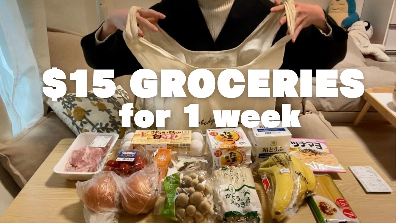 $15 groceries for a week in Japan🇯🇵 Saving money | Japanese supermarket | Simple meal