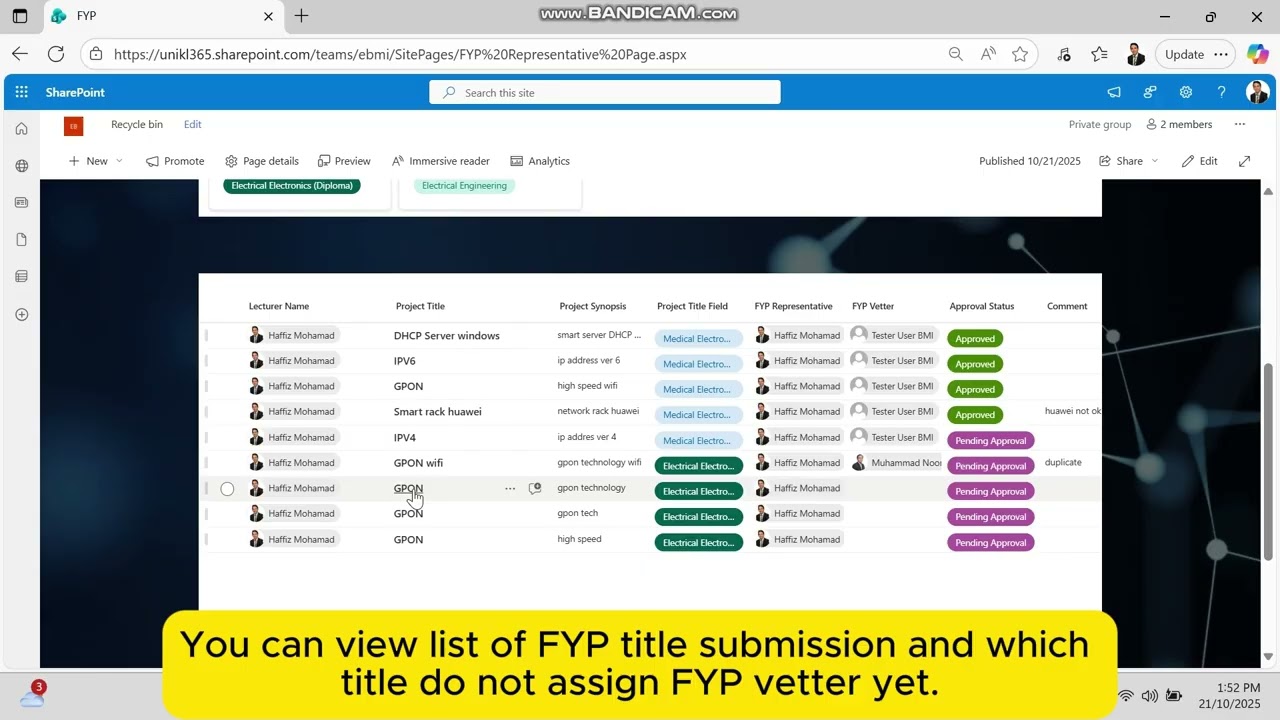 Video 02 How FYP rep to Assign vetter