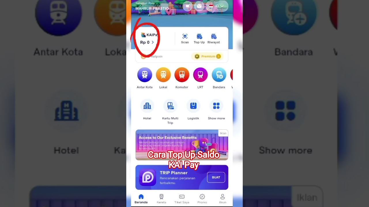 Cara Top Up Saldo KAI Pay di Aplikasi Access By Kai #kai #kaipay #accessbykai