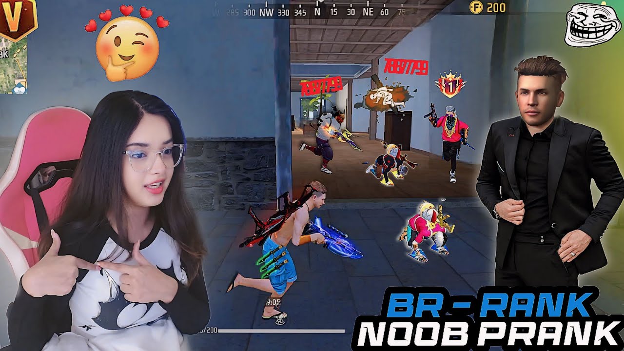 Worldchat Noob Prank With Region TOP 1 Angry Girl😤 BR - Rank Noob Prank On Angry Girl - Nawab Gaming