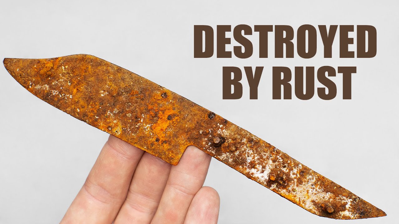 Restoration of the Old Rusty Knife. New decorated handle