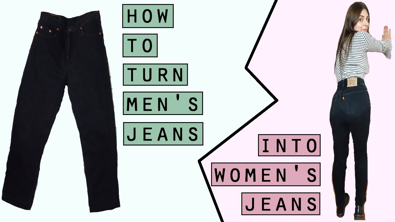 DIY | How to turn men's jeans into women's jeans | Easy Tutorial