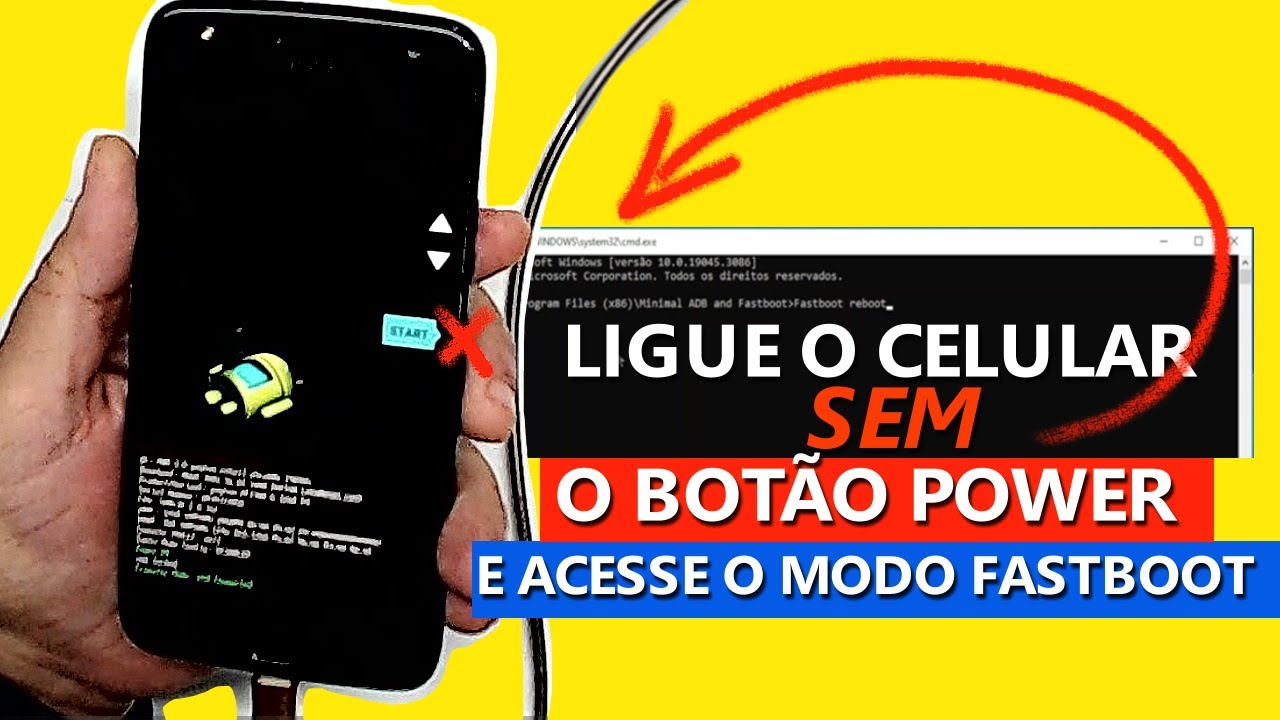 Como Ligar o Celular com Bot&atilde;o Power Quebrado e Acessar o Modo Fastboot no Motorola-Guia Completo!