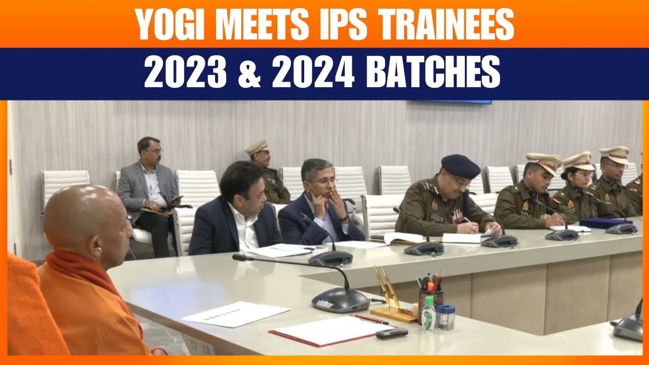 UP CM Yogi Adityanath Meets 23 IPS Trainee Officers From 2023 & 2024 Batches