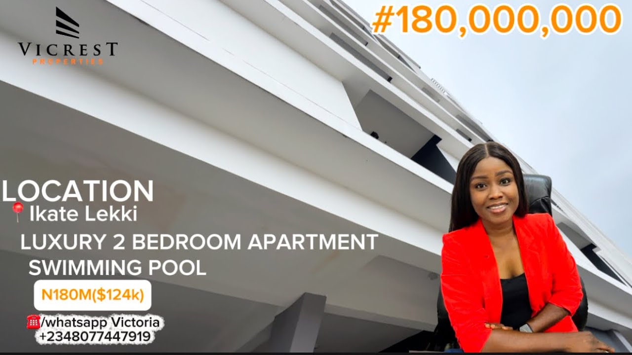 House for sale in Lekki Lagos Nigeria: Luxury 2 bedroom apartment with pool  ikate  Lekki 180($124k)