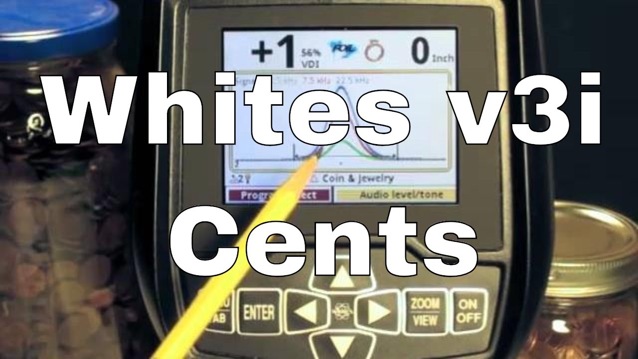 Whites V3i Metal Detector - Cents Coins VDI Numbers