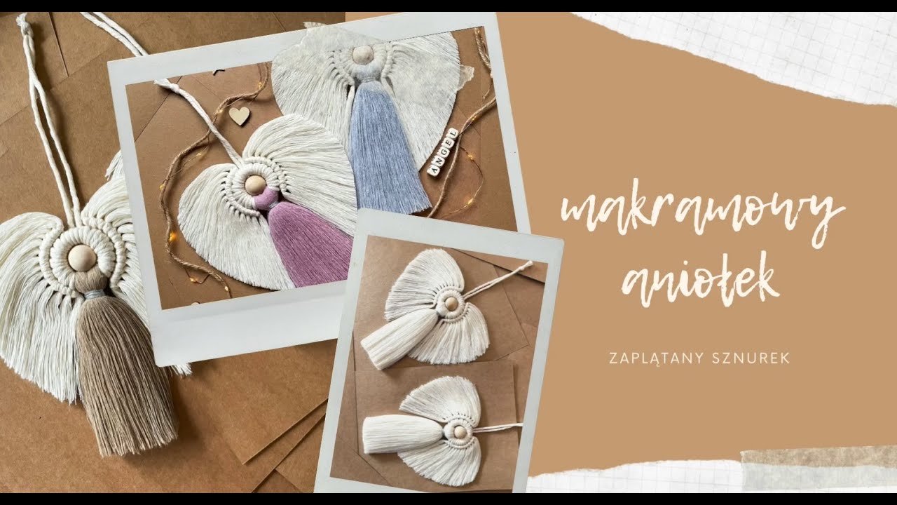 Makramowy Aniołek | TUTORIAL | Macrame angel DIY | Aniołek ze sznurka