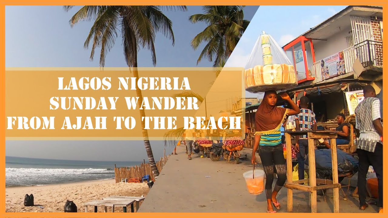 Lagos Nigeria - Sunday bike wander From Ajah - Langbassa market to Atican beach - 4k ultra HD video