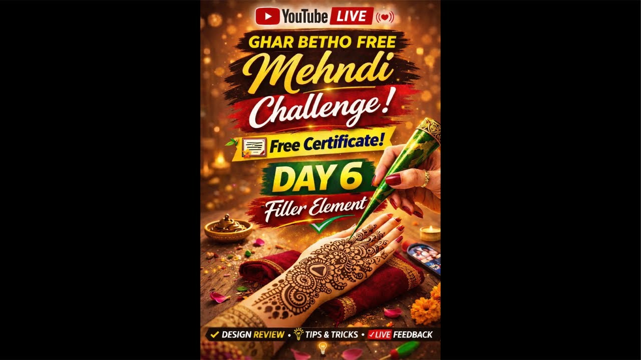 Jaldi. a jao sbi Day 6 Filler Elements ✨ Mehandi design #shortsfeed #easymehndidesign #livemehndi
