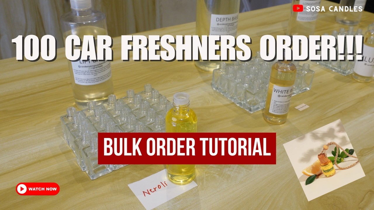 I made 100 car fresheners for CORPORATE gifting #candlebusiness #candlemaking #carfreshener #gift