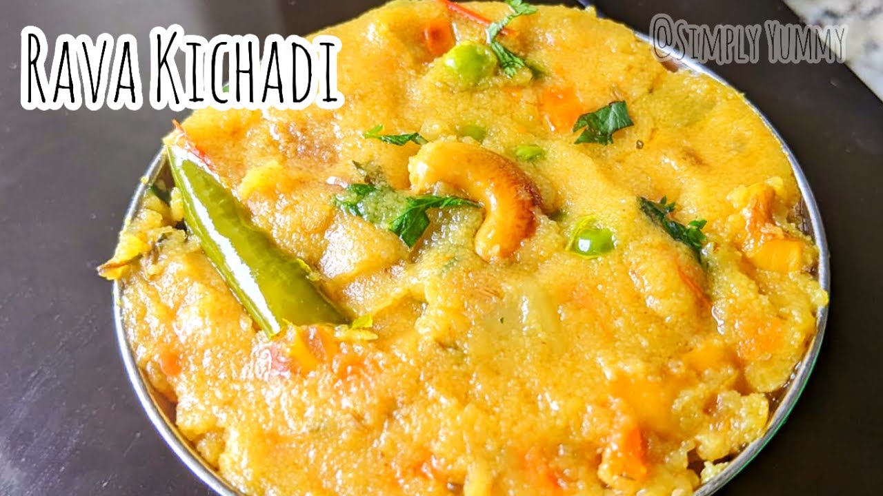Vegetable Rava Kichadi-Saravana Bhavan Hotel Style Rava Kichadi-South Indian Breakfast Recipe